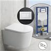 neoro n50 WC sospeso, SET completo, con placca di azionamento Viverso v801 e elemento incasso Geberit,, BN0510WH+VU8001GW#SET#NEW, n50 bianco [WC > WC con Elementi Incasso]