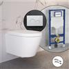 evineo ineo WC sospeso, SET completo, con placca di azionamento Viverso v800 e elemento incasso Geberit,, BE0509WH+VU8000GW#SET#NEW, ineo3; ineo4; ineo5 bianco [WC > WC con Elementi Incasso]