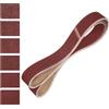 sourcing map Nastri abrasivi in ossido di alluminio, grana 40/80/120/150/240/400, 50 mm x 1829 mm, 6 pezzi per lavorazione del legno, lucidatura dei metalli, affilacoltelli