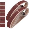 sourcing map Nastri abrasivi in ossido di alluminio, 38 mm x 762 mm, 21 pezzi, grana 40/60/80/120/150/240/400, grana per la lavorazione del legno, lucidatura dei metalli, affilacoltelli