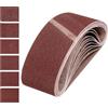 sourcing map Nastri abrasivi in ossido di alluminio, grana 40/80/120/180/240/320, 100 mm x 610 mm, 18 pezzi, per lavorazione del legno, lucidatura dei metalli, affilacoltelli