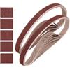 sourcing map Nastri abrasivi da 13 mm x 457 mm, 20 pezzi grana 60/80/120/180/240 in ossido di alluminio, per lavorazione del legno, lucidatura dei metalli, affilacoltelli