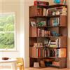 Vockol Libreria Angolare, 190 cm Libreria in Legno Massiccio, Scaffale Angolare a 6 Livelli, Grande Scaffale Espositivo Angolare per Soggiorno, Camera da Letto e Ufficio, Noce