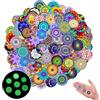 Seasboes Babbano, 100 pietre luminose, pepite di vetro colorate, cabochon in vetro, pietre portafortuna per bambini, pietre di vetro di colore misto, per fai da te, artigianato, ciondoli, creazione di