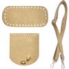 HNJKJEU Kit Borsa di Pelle fai da te Fondo Borsa Uncinetto 22x10 Coulisse per Borsa Secchiello Ovale Fondo per Borsa in Pelle PU Opaca Accessori per Borse All'Uncinetto con Tracolla Coulisse Fondo (Cachi)