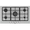 Hisense Piano Cottura 5 Fuochi (1 Bruciatore Wok) a Gas da Incasso Larghezza 90 cm Griglie in Ghisa colore Inox - GM973XF