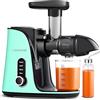 AMZCHEF Spremiagrumi frutta e verdura con 2 modalità di velocità - spremiagrumi Slow Juicer con bottiglia portatile e 2 tazze - senza BPA Cold Press Juicer con LED intelligente e funzione di