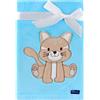 Be Mammy Coperta calda per bambini con peluche regalo per bambino con motivi 3D BE20-168 (Blu - Gatto)
