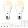 BOBOPAI Lampadina ricaricabile USB con telecomando, 3 temperature di colore, E27 LED dimmerabile a batteria, 7 W Touch Control con timer, soccorso con gancio, 2600 mAh, 2 confezioni