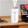 Kissleaf Mini umidificatore da 250 ml, per camera da letto/cameretta dei bambini/piante, luce a 7 colori, 6H, lunga durata, 28 dB, silenzioso, batteria di tipo C, umidificatore elettrico (bianco)