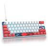 SOLIDEE tastiera da gioco meccanica al 60%,61 tasti con interruttori rossi lineari,Luce blu ghiaccio,tastiera meccanica cablata con retroilluminazione LED,compatta per PS5/PS4/Xbox(61 Red White)
