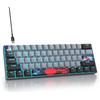 SOLIDEE tastiera da gioco meccanica al 60%,61 tasti con interruttori rossi lineari,Luce blu ghiaccio,tastiera meccanica cablata con retroilluminazione LED,compatta per PS5/PS4/Xbox(61 Black Grey)
