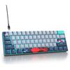 SOLIDEE tastiera da gioco meccanica al 60%,61 tasti con interruttori rossi lineari,Luce blu ghiaccio,tastiera meccanica cablata con retroilluminazione LED,compatta per PS5/PS4/Xbox(61 Shark)