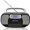 Roadstar RCR-4635UMP/BK Radio CD Portatile Cassette, Radio Digitale PLL FM, Boombox Lettore CD-MP3, USB, AUX-IN, Uscita cuffie, Nero