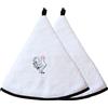 Cocoon Lab Asciugamani in spugna rotonda x2, 100% cotone, motivo Parigi - Set di strofinacci con gancio per accessori da cucina, bagno, colore: bianco e nero, stoviglie a mano (Gallo)