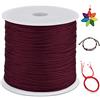 LEREATI 0.8mm Filo Nylon per Braccialetti, 100m Cordoncino per Braccialetti Coda di Topo Cordoncino Natalizio, Macrame Corda per Collane Perline Gioielli Fai da Te (Rosso Vino)