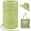 LEREATI Rafia per Uncinetto per Borse, 3mm x 300m Fettuccia per Borse a Uncinetto, Raffia Nastro Regalo Rafia Naturale, Filato per Borse Uncinetto, Cappello, Confezioni Regalo, Fai da Te Artigianato