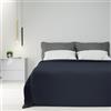 Byour3 - Copriletto Matrimoniale - Misto Cotone Jacquard Telo Arredo Letto Singolo Piazza e Mezza ARTIGIANALE Anallergico Coperta Copritutto Granfoulard Multiuso (Rombi Blu Notte, 1P. e mezza)