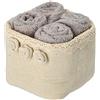 Casatessile Lavette Bagno con Cestino in Tessuto Set 4 pz. Roses Asciugamani Piccoli per Ospiti. - Tortora