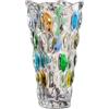 AiiBowy [AiiBowy] Vaso Vetro Trasparente Alto 23cm - Vasi Vetro Colorato - Vaso in Stile Contemporaneo - per Fiori e Composizioni Floreali per Centrotavola, Cucina, Ufficio, Matrimonio (Colorato#3)