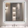 S'bagno Bluetooth Specchio Bagno con Luce 80x80 cm, Specchio Bagno LED con Antiappannamento/Vetro Temperato/ 3 Colori di Luce/Dimmerabile, IP44 Specchio Led Bagno con Telaio in Ferro Nero