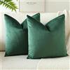 JOTOM Set Di 2 Fodere In Velluto Morbido Solido Fodere Di Cuscino Decorativo Cuscino Fodere Per Cuscini Da Letto Per La Decorazione Della Casa Per Divano Camera Da Letto 50x50 cm(Verde Militare)