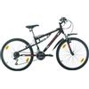 Multibrand Distribution Multibrand, PROBIKE SPEED 24, 24 pollici, 330mm, FSP Mountain Bike, 18 velocità, Unisex, Set parafango, Nero Opaco (Nero Rosso Opaco, 24 pollici)