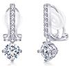 PHNIBIRD Orecchie Donna in Argento Sterling 925 con Zirconia Per Pietra Portafortuna Orecchini con Clip di Regalo Per Matrimonio Regalo Donna Mamma Fidanzata