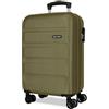 Roll Road Flex - Valigia da cabina verde, 35 x 55 x 20 cm, rigida, 2,5 kg, chiusura a combinazione laterale, in ABS, 2,5 kg, 33 l, estensibile, bagaglio a mano, Verde, Taglia unica, Valigia cabina