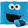 LOGOVISION Sesame Street Cookie Monster Face, coperta super morbida al tatto, con licenza ufficiale, 152 x 127 cm, 50 x 60