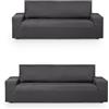 Eysa copridivano elastico pack duo 3 + 2 posti colore antracite design Luz