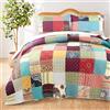 Greenland Home Renee Upcycle Unique Remnant - Set copripiumino foderato in cotone, 3 pezzi, per letto matrimoniale/matrimoniale
