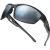 UVTQSSP Occhiali Sportivi TR 90 Ultralight Protezione Occhiali Futuristici Occhiali Da Ciclismo Uomini Donne UV400 Polarizzati Occhiali Da Sole Montatura Grigio/Argento