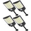 Sararoom Lampione Solare Led Esterno, 864Led 1000W Faro Led Esterno con Pannello Solare, IP65 Impermeabile Faretto con Sensore di Movimento, 6500K Luci di Sicurezza per Giardino Sentieri Garage, 4Pcs