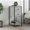 Higsose Comodino 32 x 42 x 70 cm, grigio Sonoma, materiale in legno, ferro, comodino per camera da letto, armadio in stile industriale, tavolino accanto al divano in soggiorno, tavolo laterale