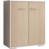 MB Muebles Bonitos, Credenza Madia Lander, Stile Moderno, Bianco e Sonoma Opaco, 60x71x30cm