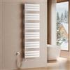 S'AFIELINA Scaldasalviette Elettrico con Termostato Bianco 1599x500mm 1000 Watt Radiatore per Asciugamani con Resistenza Elettrica Timer Termoarredo per Bagno Pannello Laterale