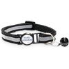 Girafus Collare per gatti con chiusura di sicurezza/5 adesivi per nome, tel.nr Collare per gatto con campanellino/Riflettente/per Girafus Tracker Collare di sicurezza Gatti Nero