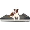 LaiFug - Letto ortopedico in memory foam XL per cani con cuscino, fodera impermeabile, rimovibile e lavabile, design intelligente, 116,8 x 71,1 x 20,3 cm, grigio