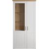 trendteam smart living - Shade - Vetrina - Andersen Pine Bianco/Rovere Artisan - Armadio soggiorno a 9 scomparti - 95 x 194 x 38 cm - Mensole in vetro - antigraffio