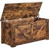 VASAGLE Cassapanca, Panca Portaoggetti, Pouf Organizzatore con 2 Cerniere di Sicurezza, Scarpiera, Stile Rustico, 40 x 100 x 46 cm, per Corridoio, Camera da Letto, Soggiorno, Marrone Vintage LSB060T01