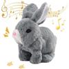 SkyJoy Giocattolo interattivo per conigli. Il coniglio di peluche corre, abbaia e muove le orecchie e la bocca. Coniglio giocattolo che rimbalza.bunny pal.coniglietto giocattolo realistico (Grigio*1)