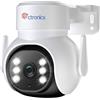 Ctronics 4K 8MP Telecamera Wi-Fi Esterno, 2,4/5Ghz WiFi PTZ IP Videocamera di Sorveglianza con Rilevamento Persone/Veicoli/Animali Auto Tracking 30m Visione Notturna a Colori IP66