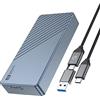 SAN ZANG MASTER SANZANG NVMe Alloggiamento Compatibile Con Thunderbolt 3/4 USB 4/3.2/3.1/3.0 Tipo C, 40 Gbit/s M.2 SSD Case per 2280 M-Key (B+M) NVMe, Fino a 2700 MB/s, Grigio