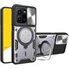 SEAHAI Cover per Vivo Y22 / Vivo Y22s / Vivo Y35, [Militare Anti-Caduta] Silicone Ultra Sottile Stile Fresco Custodia, con Metallo Magnetico Supporto e Protezione Fotocamera - Argenteo
