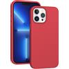 ARSUNOVO Custodia per iPhone 13 Pro Max da 6,7 pollici, antiurto, antigraffio, sottile, in silicone liquido, custodia protettiva in gel di gomma per iPhone 13 Pro Max 6,7 pollici 2021 (rosso)