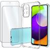 SKZIRI Custodia Cover per Samsung A52S A52 4G/5G con 2 Pezzi Pellicola Vetro Temperato, Antiurto Custodia con Paraurti in TPU Morbido e Ultra Sottile Trasparente Silicone Case per Samsung Galaxy A52