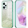 SEAHAI Cover per Xiaomi Redmi Note 12 PRO 5G / Poco X5 PRO 5G, Custodia Ultra Sottile ed Trasparente in Silicone TPU Morbido, Colori Sfumato Brillantini Motivo Carta Design Antiurto Case - Verde