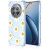 SEAHAI Cover per Realme 12 PRO 5G/Realme 12 PRO+ Plus 5G, Custodia Protettiva Ultra Sottile ed Elegante in Silicone TPU Trasparente, Bello Fiori Colorful Cover Antiurto Case - Fiore Sorridente