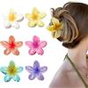 SHUOHONG 6 Pezzi Fiore Fermaglio per Capelli, Mollette Capelli Fiori Plumeria, Antiscivolo Flower Hair Clips 8cm, Fiore Hawaiano Clip dei Capelli Artiglio per Donne e Ragazze Accessori Regali